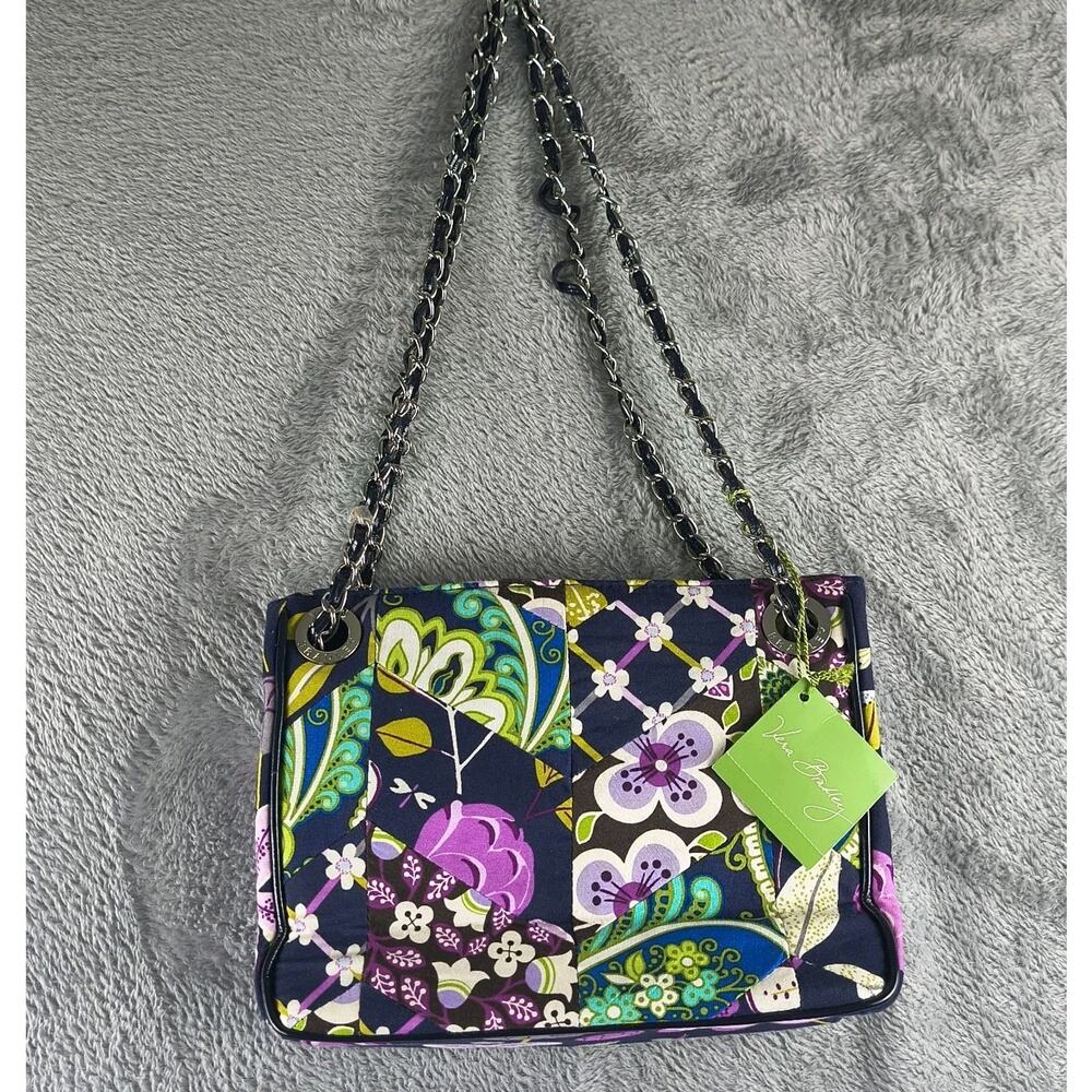 NWT Vera Bradley Women's Retired Purple Floral Nightingale Chain Shoulder Bag